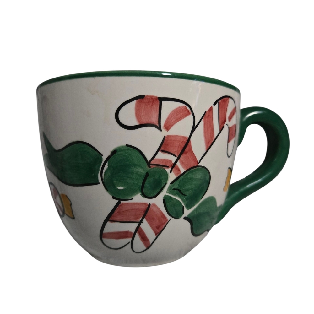 Festive FTD Large Candy Cane Mug W/Green Handle